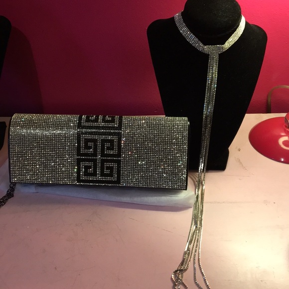 NWT Ladies bling clutch with bling choker - Picture 9 of 9